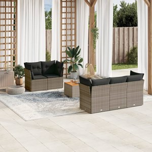 Maison exclusive - salon de jardin 6 pcs avec coussins gris résine tressée