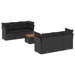 Maison exclusive - salon de jardin 7 pcs avec coussins noir résine tressée