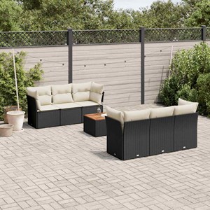 Maison exclusive - salon de jardin 7 pcs avec coussins noir résine tressée