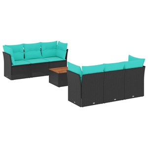 Maison exclusive - salon de jardin 7 pcs avec coussins noir résine tressée