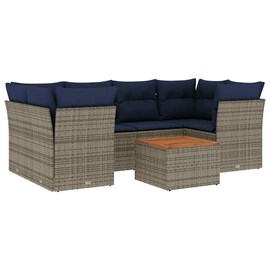 Maison exclusive - salon de jardin 7 pcs avec coussins gris résine tressée