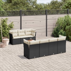 Maison exclusive - salon de jardin 8 pcs avec coussins noir résine tressée