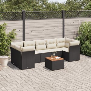 Maison exclusive - salon de jardin 8 pcs avec coussins noir résine tressée