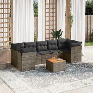Maison exclusive - salon de jardin 8 pcs avec coussins gris résine tressée