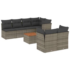 Maison exclusive - salon de jardin 8 pcs avec coussins gris résine tressée