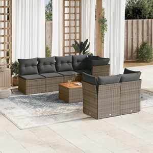 Maison exclusive - salon de jardin 8 pcs avec coussins gris résine tressée