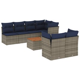 Maison exclusive - salon de jardin 8 pcs avec coussins gris résine tressée