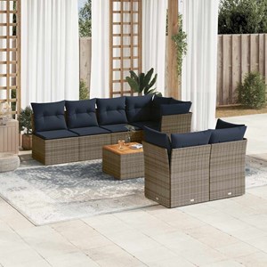 Maison exclusive - salon de jardin 8 pcs avec coussins gris résine tressée