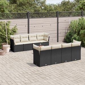 Maison exclusive - salon de jardin 9 pcs avec coussins noir résine tressée
