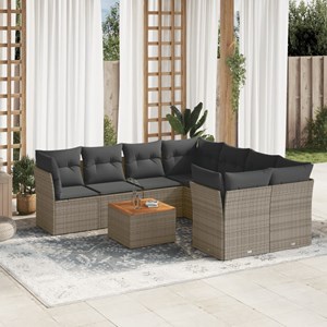 Maison exclusive - salon de jardin 9 pcs avec coussins gris résine tressée