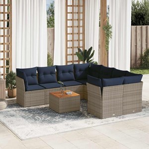 Maison exclusive - salon de jardin 9 pcs avec coussins gris résine tressée
