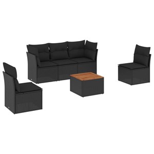 Maison exclusive - salon de jardin 6 pcs avec coussins noir résine tressée