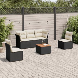 Maison exclusive - salon de jardin 6 pcs avec coussins noir résine tressée