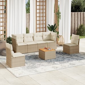 Maison exclusive - salon de jardin avec coussins 7 pcs beige résine tressée