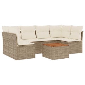 Maison exclusive - salon de jardin avec coussins 7 pcs beige résine tressée