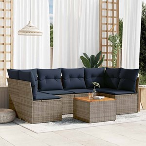 Maison exclusive - salon de jardin 7 pcs avec coussins gris résine tressée