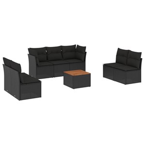 Maison exclusive - salon de jardin 8 pcs avec coussins noir résine tressée