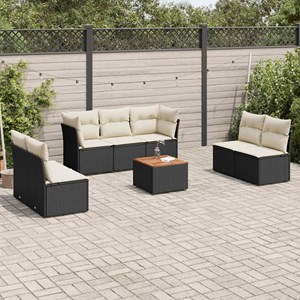 Maison exclusive - salon de jardin 8 pcs avec coussins noir résine tressée
