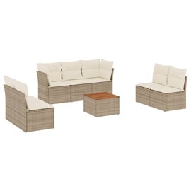 Maison exclusive - salon de jardin avec coussins 8 pcs beige résine tressée