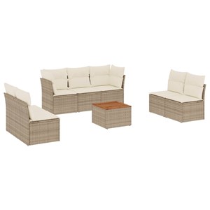 Maison exclusive - salon de jardin avec coussins 8 pcs beige résine tressée