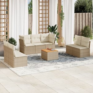 Maison exclusive - salon de jardin avec coussins 8 pcs beige résine tressée
