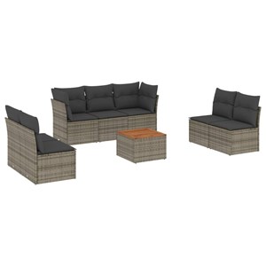 Maison exclusive - salon de jardin 8 pcs avec coussins gris résine tressée
