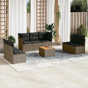 Maison exclusive - salon de jardin 8 pcs avec coussins gris résine tressée