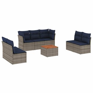 Maison exclusive - salon de jardin 8 pcs avec coussins gris résine tressée