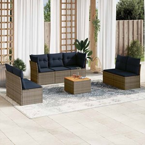 Maison exclusive - salon de jardin 8 pcs avec coussins gris résine tressée