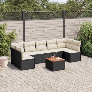 Maison exclusive - salon de jardin 8 pcs avec coussins noir résine tressée
