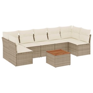 Maison exclusive - salon de jardin avec coussins 8 pcs beige résine tressée