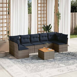 Maison exclusive - salon de jardin 8 pcs avec coussins gris résine tressée