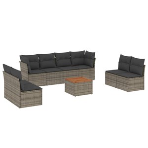 Maison exclusive - salon de jardin 9 pcs avec coussins gris résine tressée