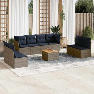 Maison exclusive - salon de jardin 9 pcs avec coussins gris résine tressée