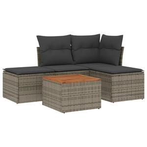 Maison exclusive - salon de jardin 5 pcs avec coussins gris résine tressée