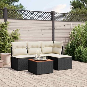 Maison exclusive - salon de jardin 5 pcs avec coussins noir résine tressée