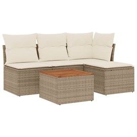 Maison exclusive - salon de jardin avec coussins 5 pcs beige résine tressée