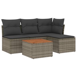 Maison exclusive - salon de jardin 5 pcs avec coussins gris résine tressée