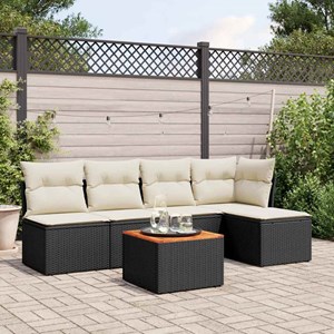 Maison exclusive - salon de jardin 6 pcs avec coussins noir résine tressée
