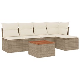 Maison exclusive - salon de jardin avec coussins 6 pcs beige résine tressée