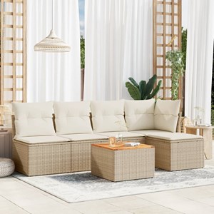 Maison exclusive - salon de jardin avec coussins 6 pcs beige résine tressée
