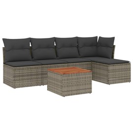 Maison exclusive - salon de jardin 6 pcs avec coussins gris résine tressée