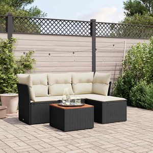 Maison exclusive - salon de jardin 5 pcs avec coussins noir résine tressée