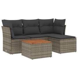 Maison exclusive - salon de jardin 5 pcs avec coussins gris résine tressée