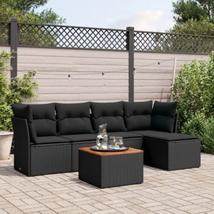 Maison exclusive - salon de jardin 6 pcs avec coussins noir résine tressée