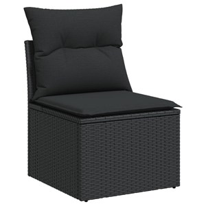 Maison exclusive - salon de jardin 6 pcs avec coussins noir résine tressée
