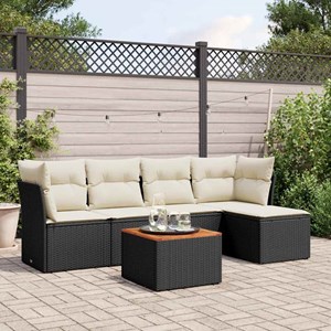 Maison exclusive - salon de jardin 6 pcs avec coussins noir résine tressée