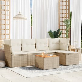 Maison exclusive - salon de jardin avec coussins 6 pcs beige résine tressée