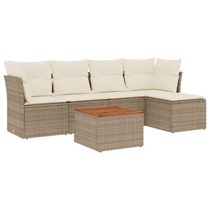 Maison exclusive - salon de jardin avec coussins 6 pcs beige résine tressée