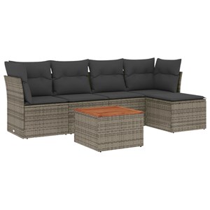 Maison exclusive - salon de jardin 6 pcs avec coussins gris résine tressée